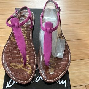 BRAND NEW IN BOX. Sam Edelman Gigi Sandals Hot Pink Suede in size 8.5